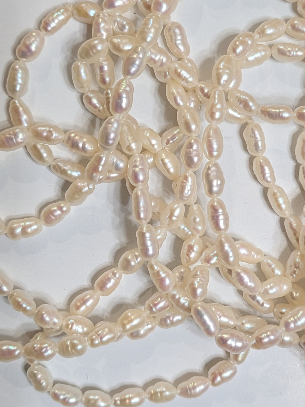 Vintage Genuine Pearl Necklace 32" Long Bundle Of 2